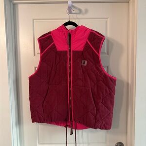 FREE PEOPLE XL reversible Pink Quilted Vest